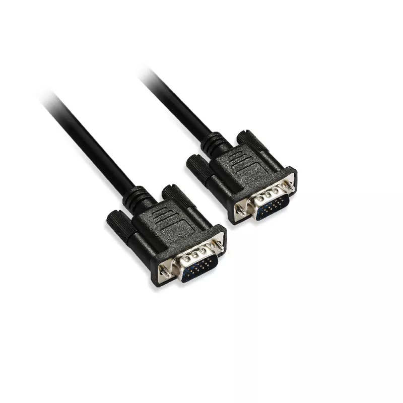 Câble VGA mâle/mâle 1.8m noir full HD vendu en SACHET gaine 5,8mm