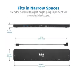Eaton Tripp Lite - Station d accueil USBC, triple écran - HDMI 4K et DisplayPort, VGA, USB 3.2 Gen 1, HUB USB-A/C, GbE…