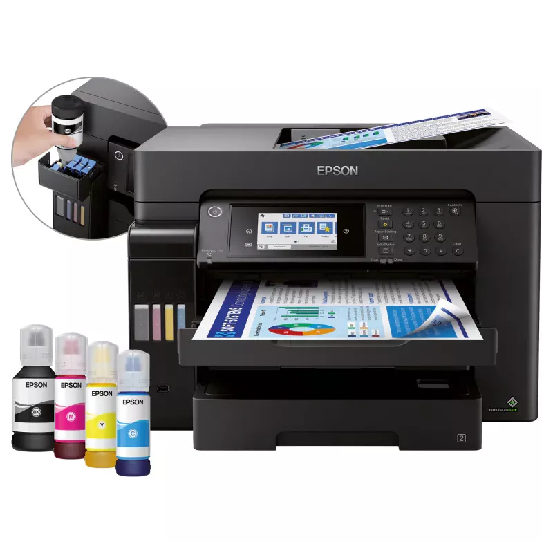 EPSON EcoTank ET-16655 BlueAngel MFP 4en1 Jet encre coul A3+ rechargeable 25ppm/25ppm,R-V imp-scanne,chargeur…