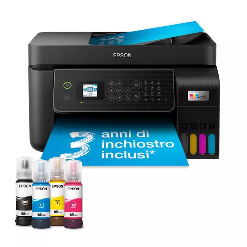 EPSON EcoTank ET-4800 Multifonction Jet d'encre couleur A4 rechargeable 10ppm, Fax, Wifi, Ethernet, 100f