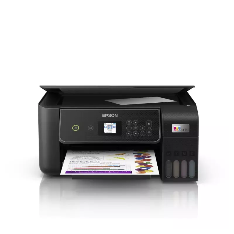 EPSON EcoTank ET-2870 MFP Jet d'encre couleur A4 rechargeable 10ppm/5ppm, USB, Wifi, 100f. et Ecran LCD 3,7cm