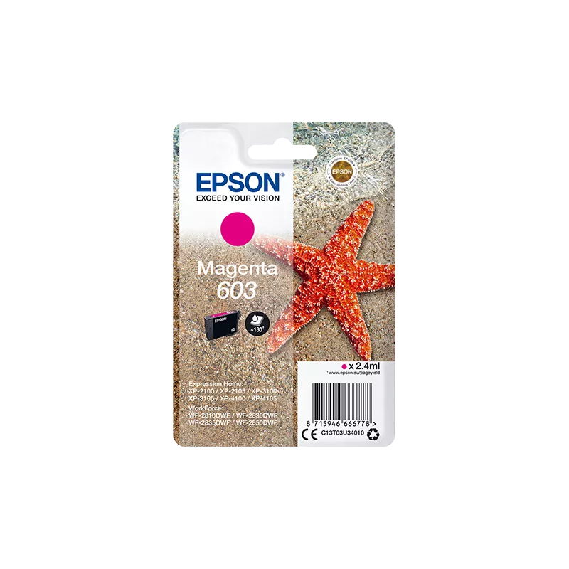 EPSON Cartouche Etoile de Mer 603 Magenta 2,4ml Alarme