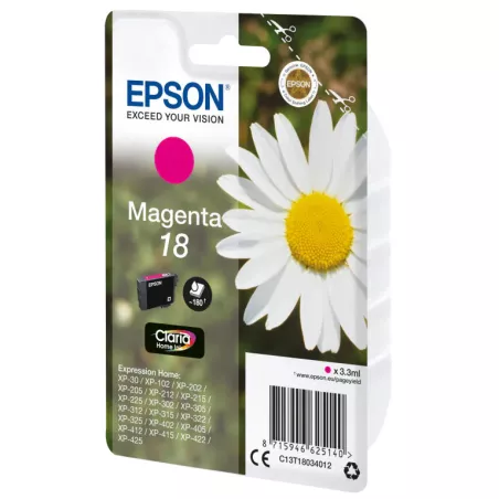 EPSON Cartouche Pâquerette 18 Encre Claria Home Magenta 3,3ml Alarme