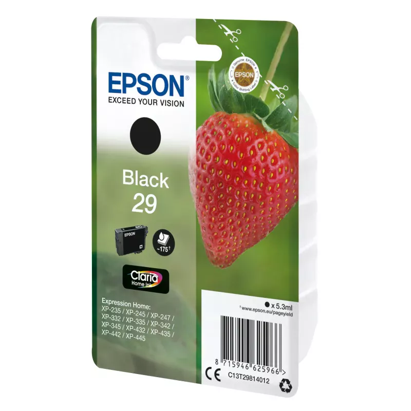 EPSON Cartouche Fraise 29 Encre Claria Home Noir 5,3ml Alarme