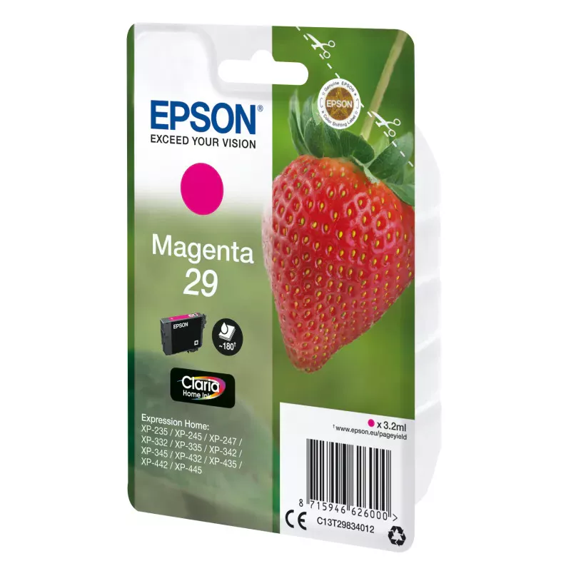 EPSON Cartouche Fraise 29 Encre Claria Home Magenta 3,2ml Alarme