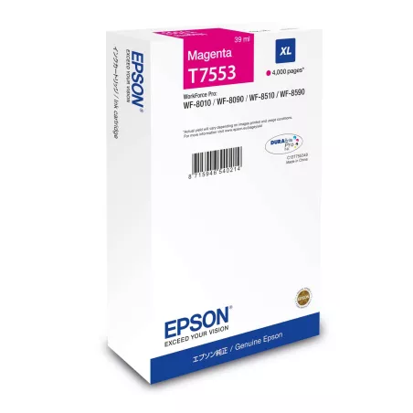 EPSON Cartouche Encre T7553 DURABrite Pro Magenta XL 4 000 pages WF-8510 / WF-8590