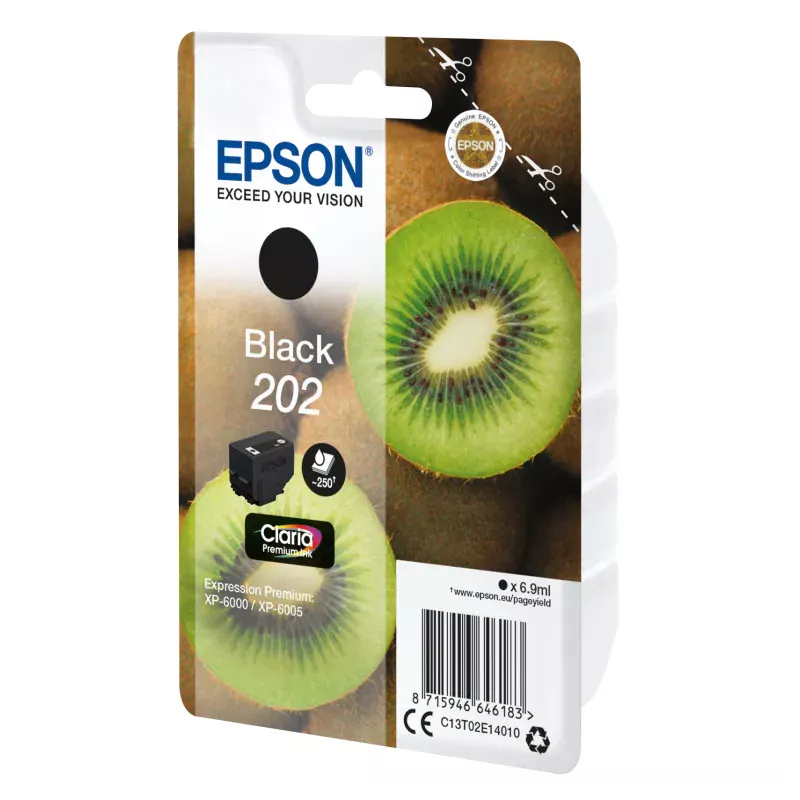 EPSON Cartouche Kiwi 202 Encre Claria Premium Noir 6,9ml