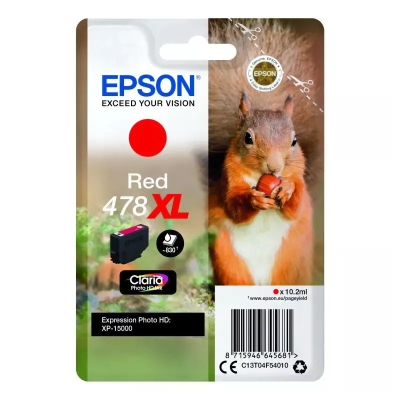 EPSON Singlepack red 478XL Claria Photo HD Ink
