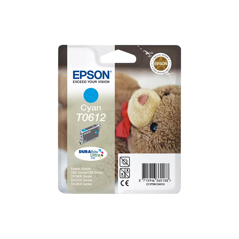 EPSON Cartouche Ourson T0612 Encre DURABrite Ultra Cyan 8ml