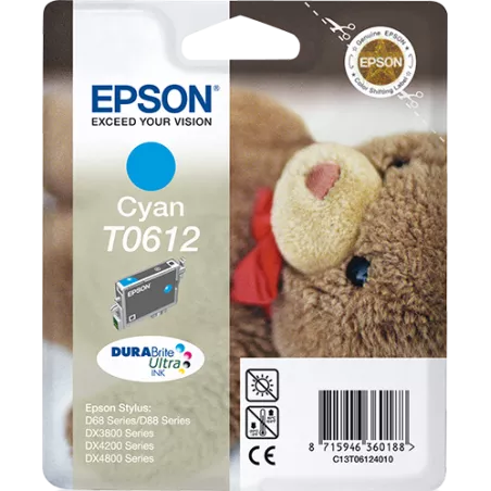 EPSON Cartouche Ourson T0612 Encre DURABrite Ultra Cyan 8ml