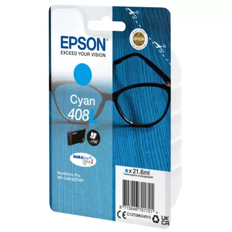 EPSON Encre Cyan 21.6ml DURABrite Ultra Lunettes - 408/408L