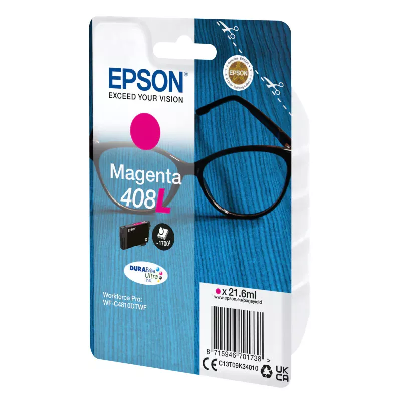 EPSON Encre Magenta 21.6ml DURABrite Ultra Lunettes - 408/408L