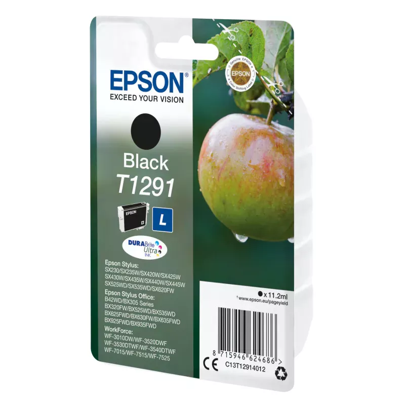 EPSON Cartouche Pomme T1291 Encre DURABrite Ultra Noir 11,2ml
