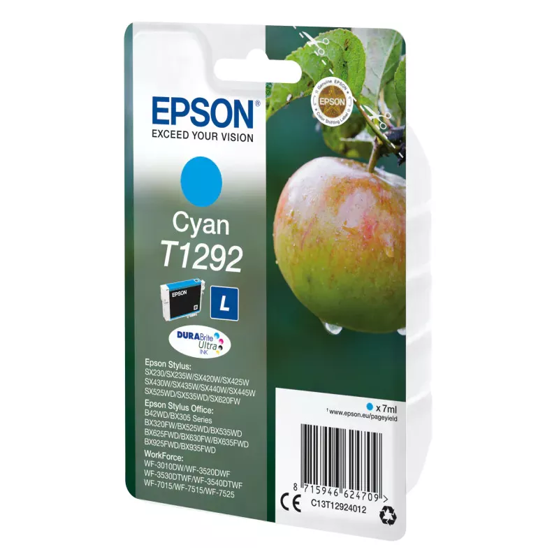 EPSON Cartouche Pomme T1292 Encre DURABrite Ultra Cyan 7ml