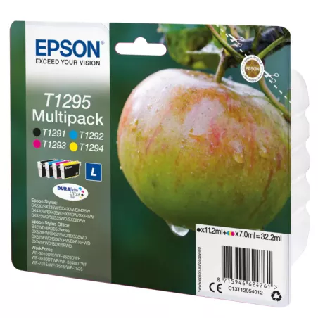 EPSON Multipack Pomme T1295 Encre DURABrite Ultra N, C, M, J 32,2ml