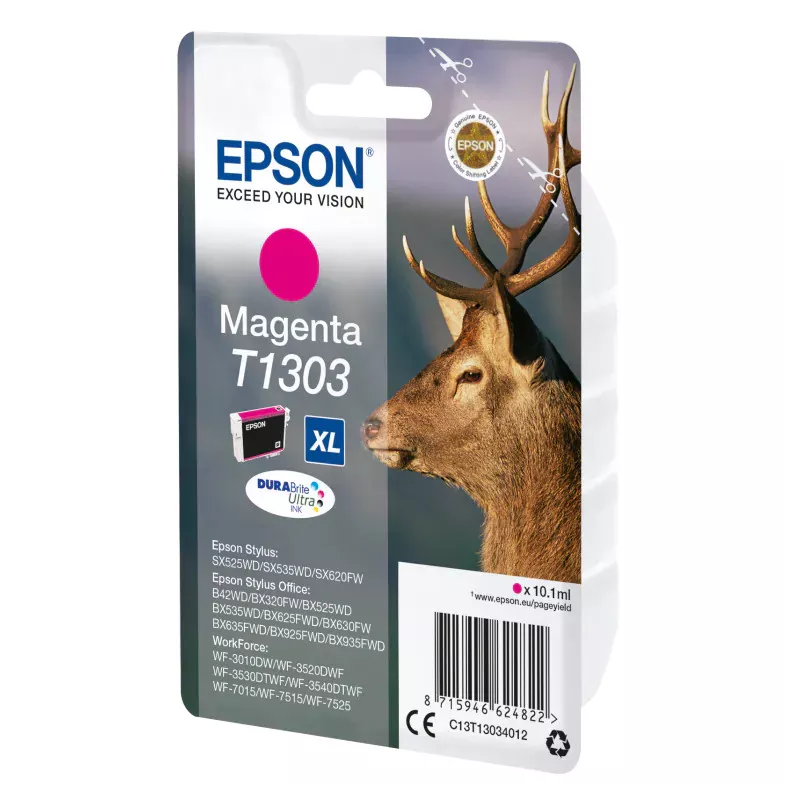EPSON Cartouche Cerf T1303 Encre DURABrite Ultra Magenta XL 10,1ml
