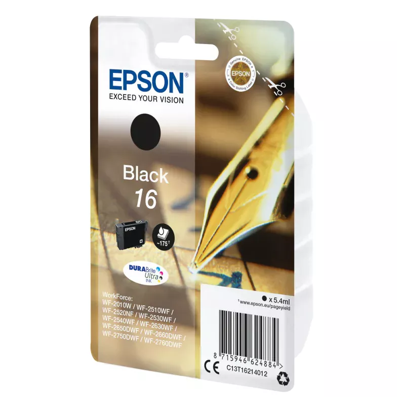 EPSON Cartouche Stylo à plume 16 Encre Durabrite Noir 5,4ml