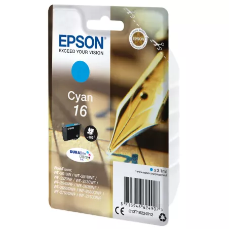 EPSON Cartouche Stylo à plume 16 Encre Durabrite Cyan 3,1ml