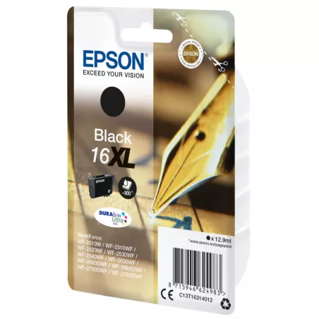 EPSON Cartouche Stylo à plume 16XL Encre Durabrite Noir XL 12,9ml