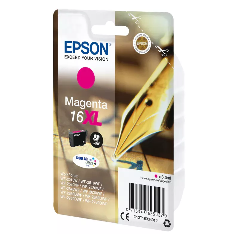 EPSON Cartouche Stylo à plume 16XL Encre Durabrite Magenta XL 6,5ml