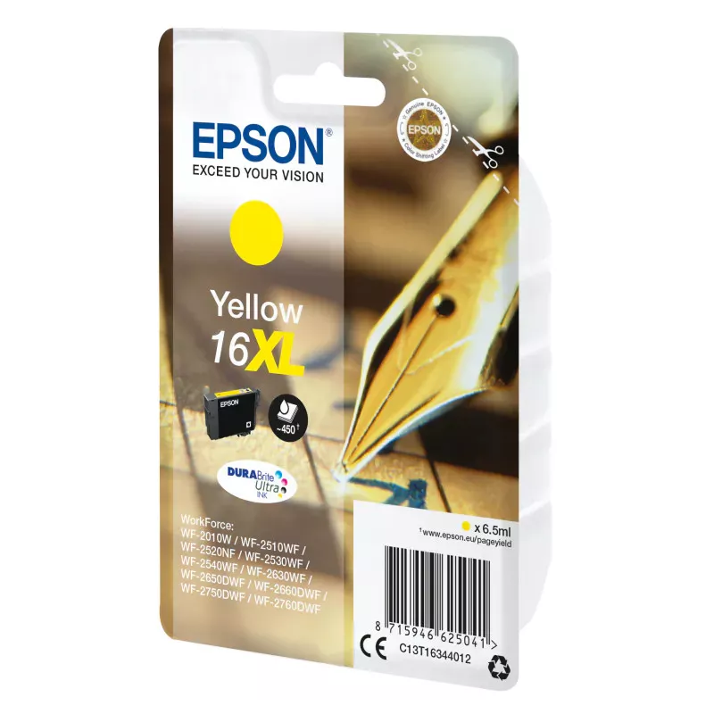 EPSON Cartouche Stylo à plume 16XL Encre Durabrite Jaune XL 6,5ml