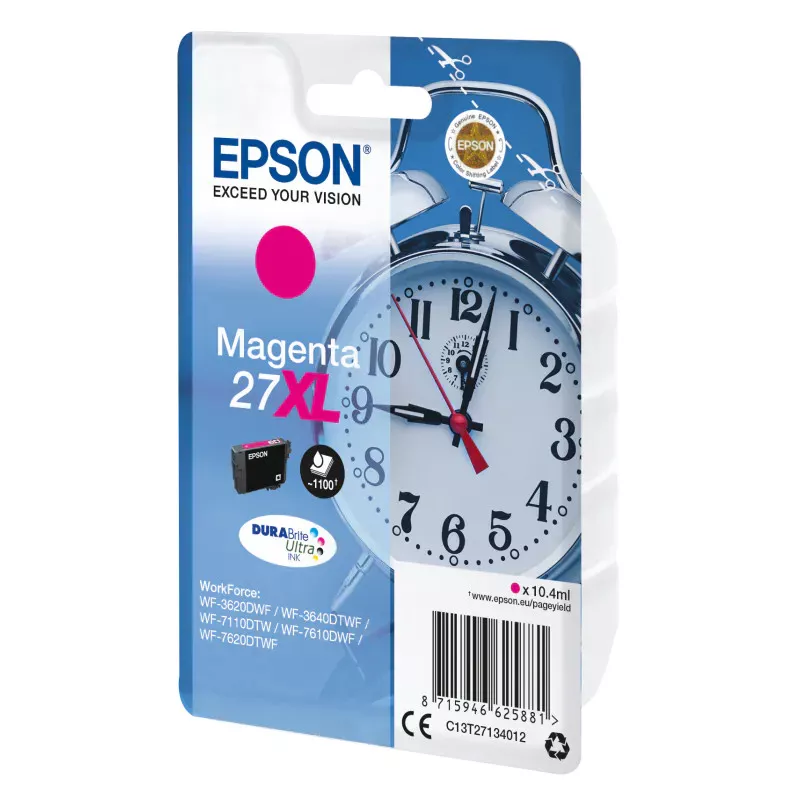 EPSON Cartouche Réveil 27XL Encre Durabrite Magenta XL 10,4ml