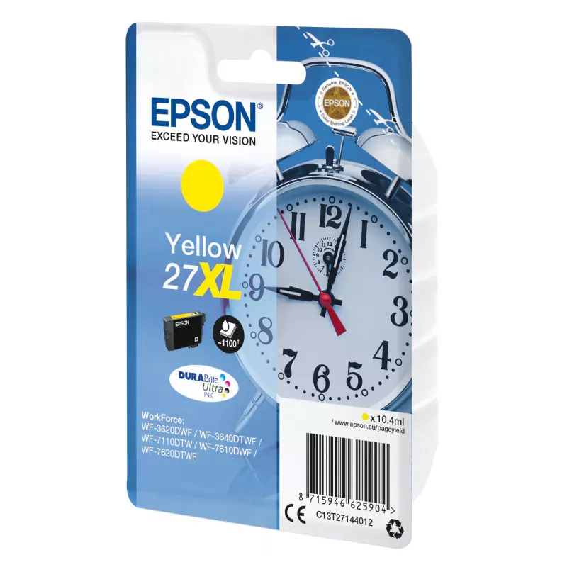EPSON Cartouche Réveil 27XL Encre Durabrite Jaune XL 10,4ml