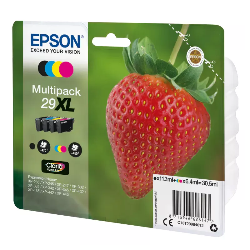 EPSON Multipack Fraise 29XL Encre Claria Home N,C,M,J 30,5ml
