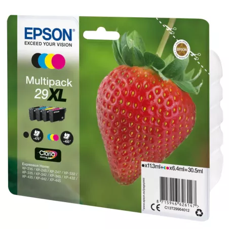 EPSON Multipack Fraise 29XL Encre Claria Home N,C,M,J 30,5ml