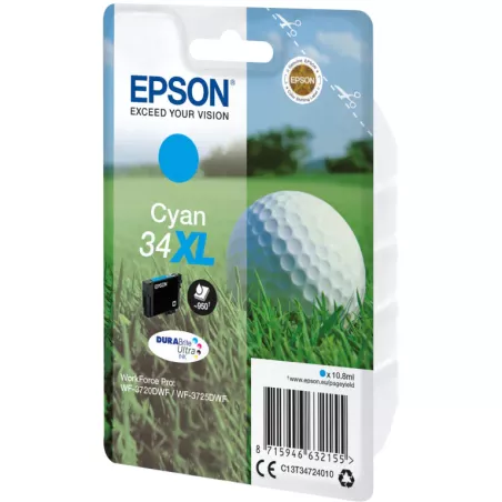 EPSON Cartouche Golf 34XL Encre Durabrite Cyan 10,8ml