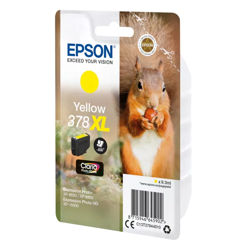 EPSON Cartouche Ecureuil 378XL Encre Claria Photo Jaune 9,3ml