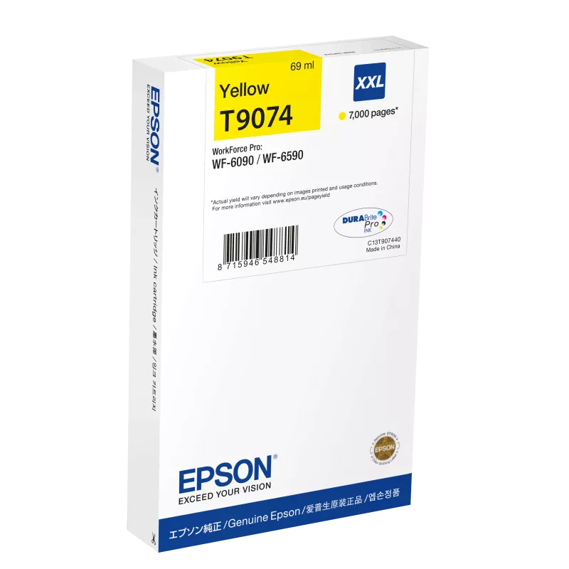EPSON Cartouche T9074 Durabrite Pro XXL Jaune 69,1ml