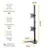 FELLOWES BRAS PORTE-ÉCRANS DOUBLE VERTICAL SUR PIED PROFESSIONAL SERIES