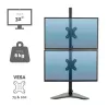 FELLOWES BRAS PORTE-ÉCRANS DOUBLE VERTICAL SUR PIED PROFESSIONAL SERIES