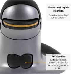 FELLOWES SOURIS VERTICALE AMBIDEXTRE PENGUIN SANS FIL - PETIT