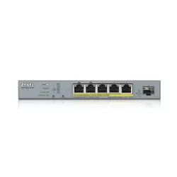 Zyxel GS1350-6HP -Commutateur 6p gérable CCTV PoE 60W, 802.3BT (1 year NCC Pro pack license).