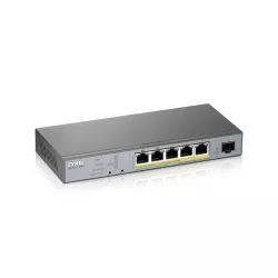 Zyxel GS1350-6HP -Commutateur 6p gérable CCTV PoE 60W, 802.3BT (1 year NCC Pro pack license).