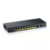 Zyxel GS1900-10HP v2 - Switch Smart Admin.8 x Gbps RJ45 PoE + 2 x SFP 802.3at - desktop - fanless.