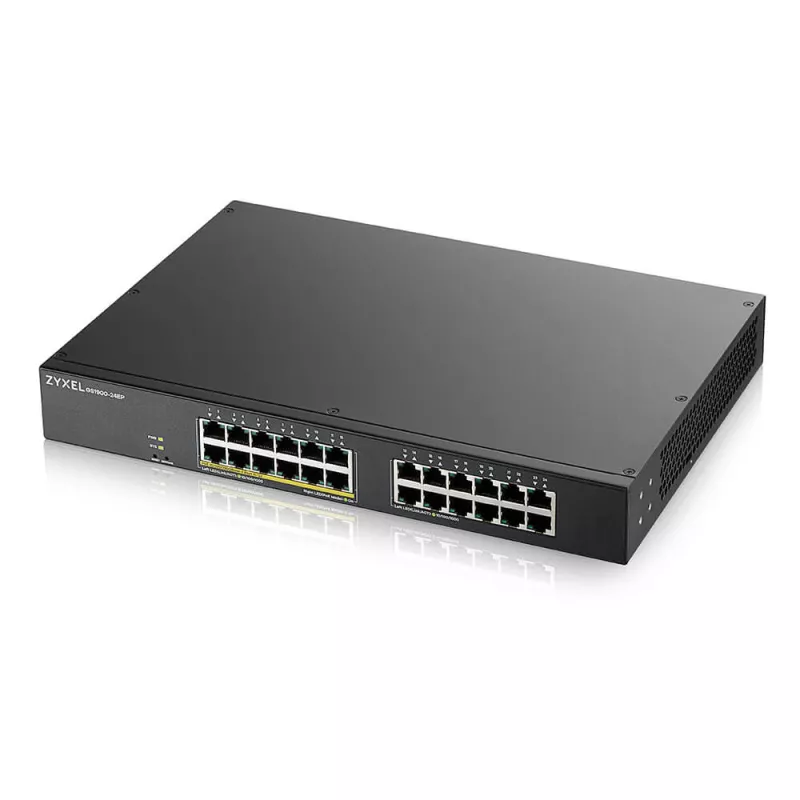 Zyxel GS1900-24EP-Switch Smart admi L2 24-port GbE L2, 12 Port PoE Rackable - 130Watt.