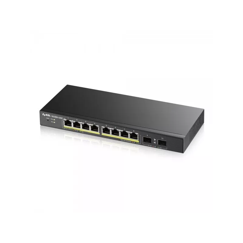 Zyxel GS1900-8HPV3 - Switch Smart 8-port GbE L2 PoE - 802.3at, desktop, fanless, 77 Watt