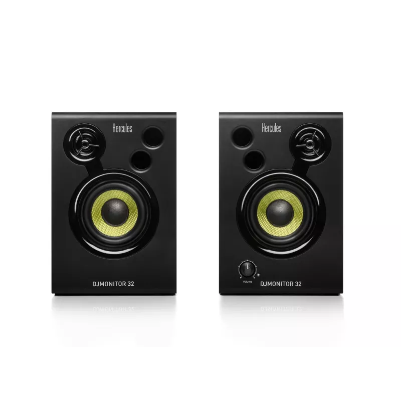 Hercules DJMonitor 32 enceintes de monitoring actives DJi 2x15 Watts RMS 60Watts Peak Power caisson en bois MDF 6mm