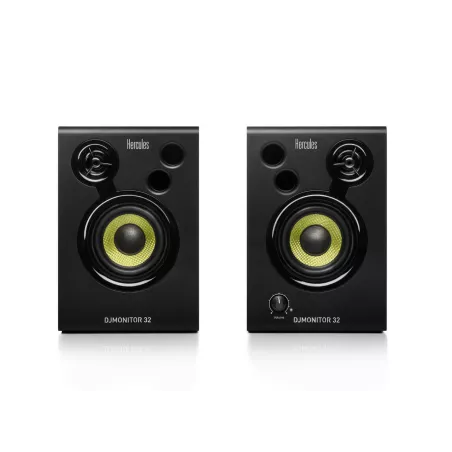Hercules DJMonitor 32 enceintes de monitoring actives DJi 2x15 Watts RMS 60Watts Peak Power caisson en bois MDF 6mm