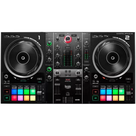 Hercules DJControl INPULSE 500 controleur Initiation DJing 16 pads RGB avec 8 modes pieds rétractable 2 jack 3.5+ 4 jack 6.5+…
