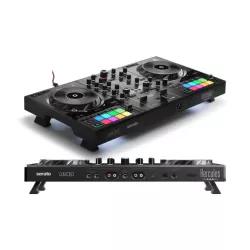 Hercules DJControl INPULSE 500 controleur Initiation DJing 16 pads RGB avec 8 modes pieds rétractable 2 jack 3.5+ 4 jack 6.5+…