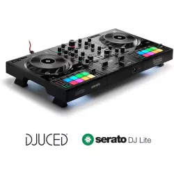 Hercules DJControl INPULSE 500 controleur Initiation DJing 16 pads RGB avec 8 modes pieds rétractable 2 jack 3.5+ 4 jack 6.5+…
