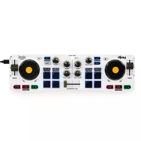 Hercules DJControl Control MIX Bluetooth Pour Smartphone et tablettes ( Andoid et iOS) 2 Platines + mixage au centre Alim USB…