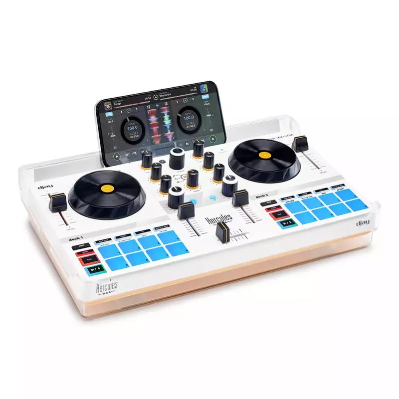 Hercules DJControl Control MIX ULTRA Bluetooth Pour Smartphone et tablettes ( Andoid et iOS) 2 Platines + mixage au centre…