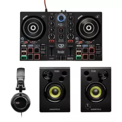 HERCULES DJLEARNING KIT MK2 pour apprendre a mixer et devenir DJ Controleur DJ 2 platines+ Enceintes actives 2x15wRMS+ Casque DJ