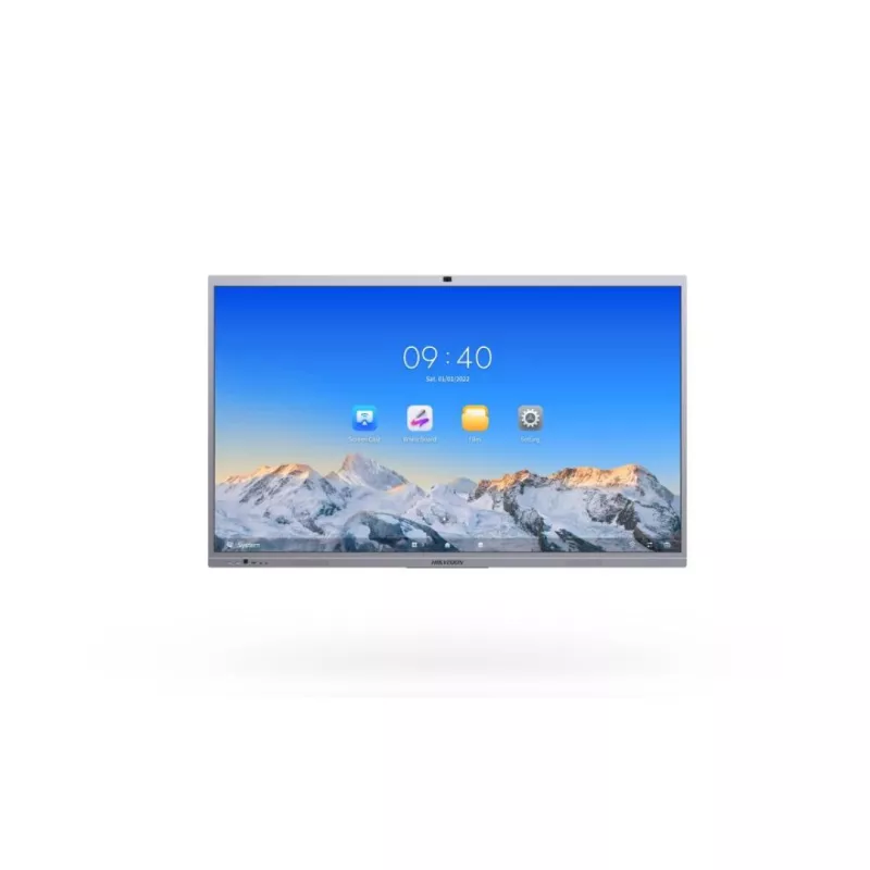 ECRAN HIKVISION 86'' 4K Interactive 3840x2160 50pts 400cd/m² Caméra intégrée 8 MP Android13 micro 8 voies 12m portée HPs 2x20…