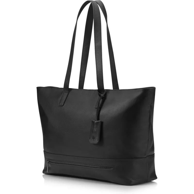 Sac cabas HP Spectre 15.6' TechTote cuir Noir avec bandoulière, Produit revêtu 100% cuir pleine fleur, pochette accessoires…